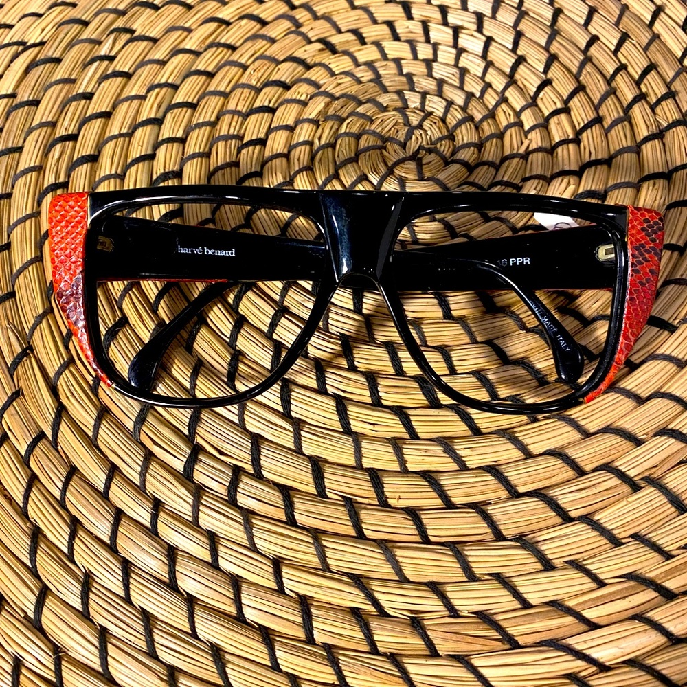 Vintage Harvé Benard 1980’s Red Python Skin Glasses